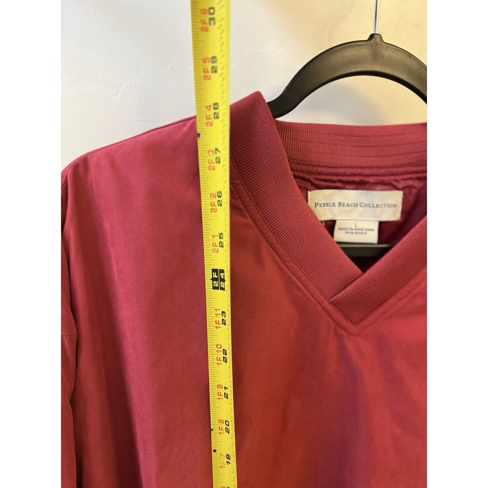 Pebble Beach Collection Men's L Pullover Windbreaker Red Embroidered Logo - Picture 4 of 6